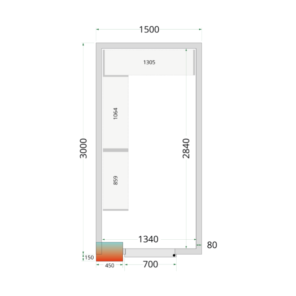 Tefcold CR 150x300x212 NF Cold Room Panels 80 mm