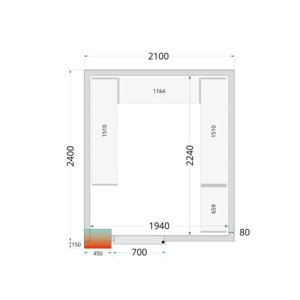 Tefcold CR 210x240x220 Cold Room Panels 80 mm