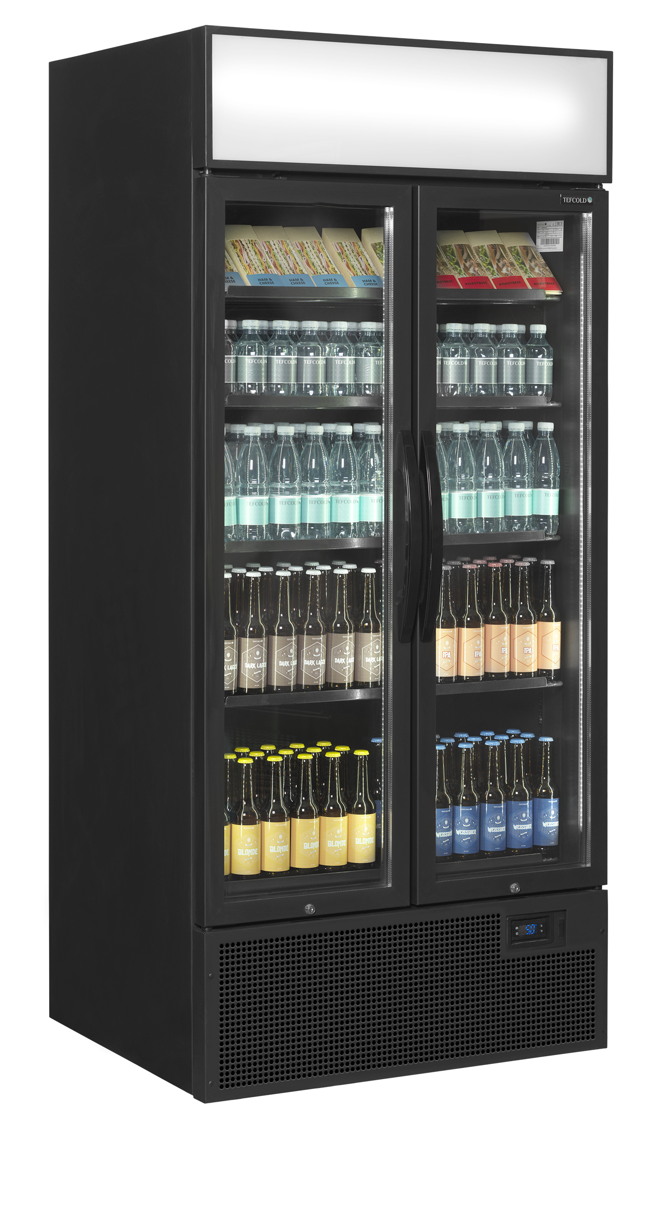 Tefcold FSC891H Black Black 2-door display cooler with canopy – kuva 1