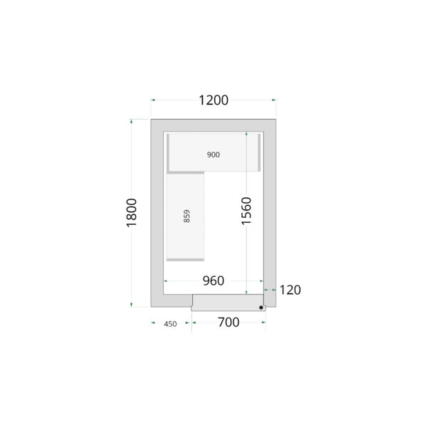 Tefcold CR 150x240x220 Kylmähuone-elementit 80 mm – kuva 4