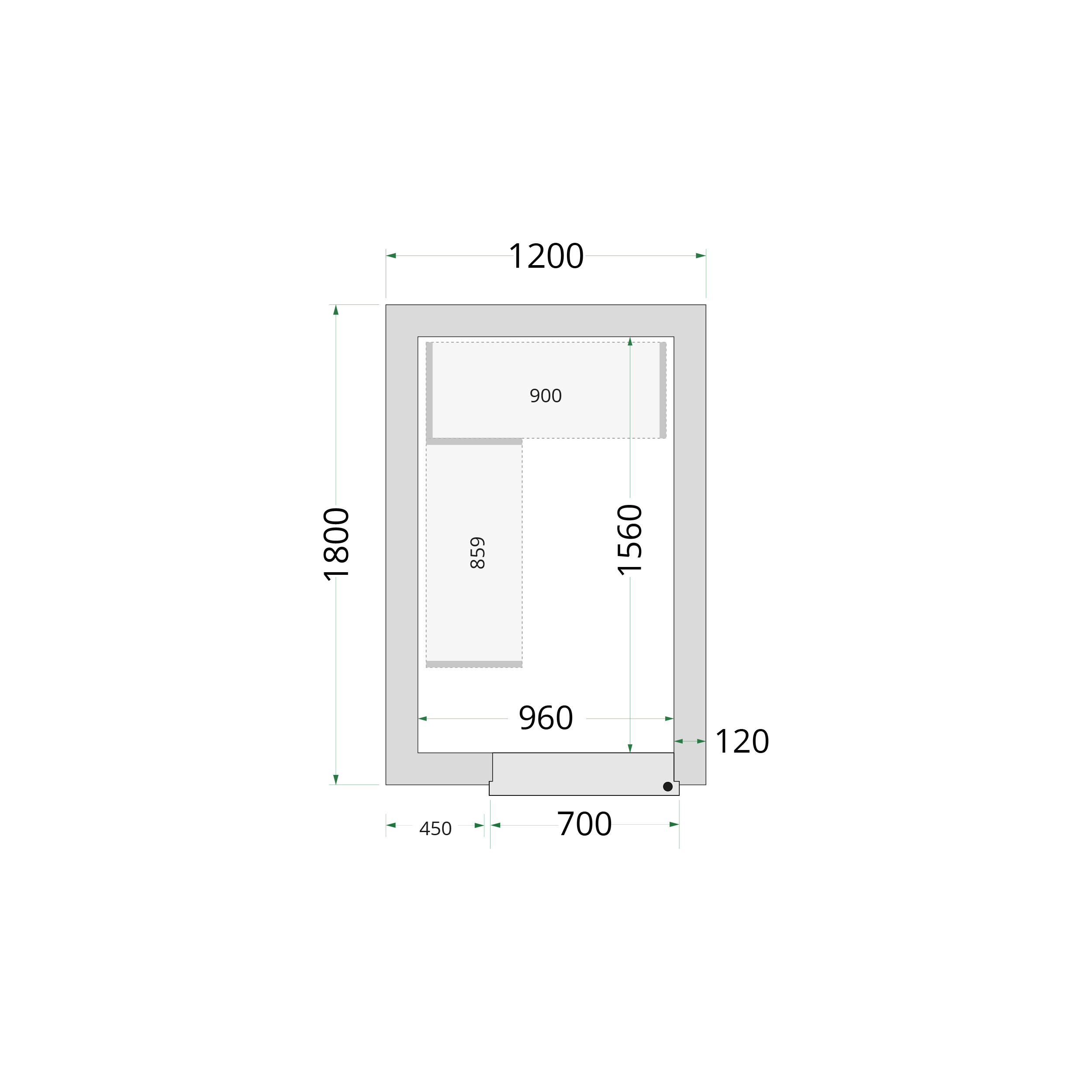 Tefcold CR 150x240x220 Kylmähuone-elementit 80 mm – kuva 4