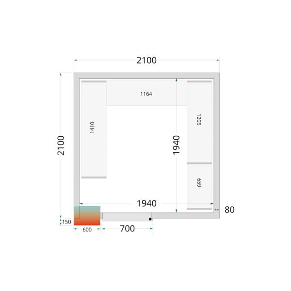Tefcold CR 210x210x220 Cold Room Panels 80 mm