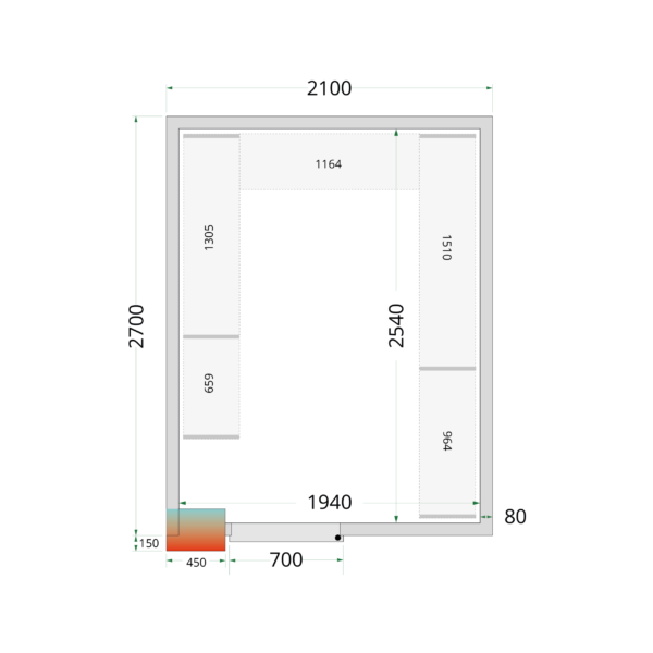 Tefcold CR 210x270x220 Cold Room Panels 80 mm