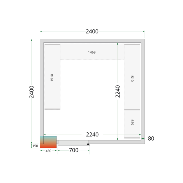 Tefcold CR 240x240x220 Cold Room Panels 80 mm