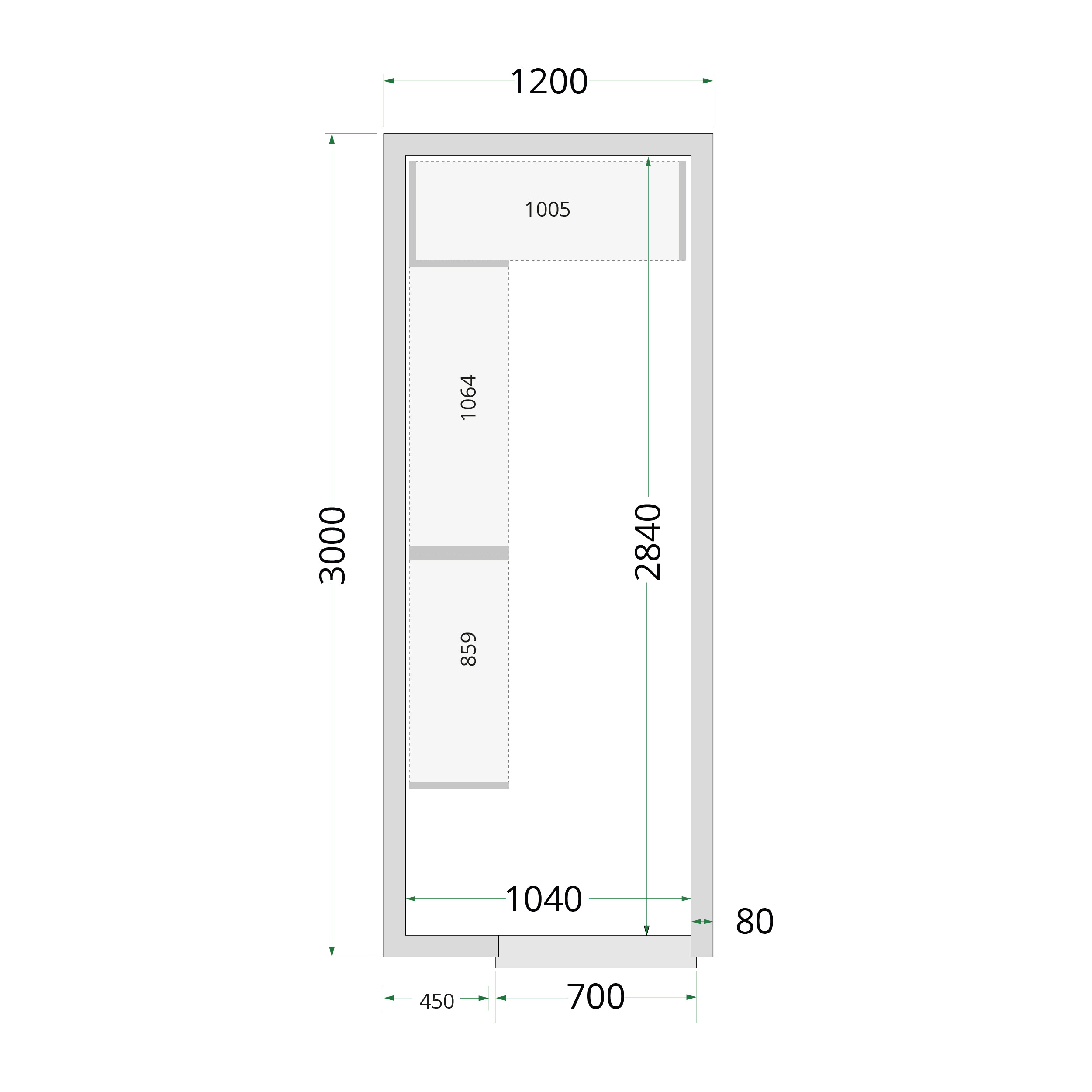 Tefcold CR 120x300x220 Kylmähuone-elementit 80 mm – kuva 4