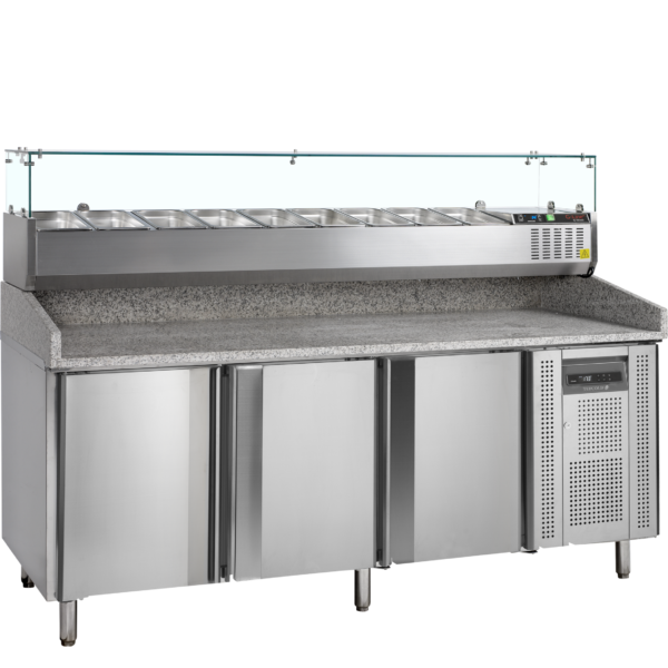 Tefcold PT1300 + GVC38-200 Pizza Table incl. Topping Unit