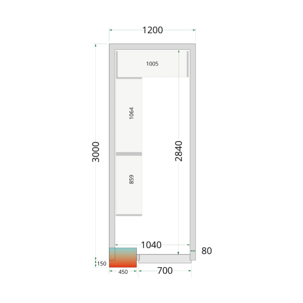 Tefcold CR 120x300x220 Cold Room Panels 80 mm