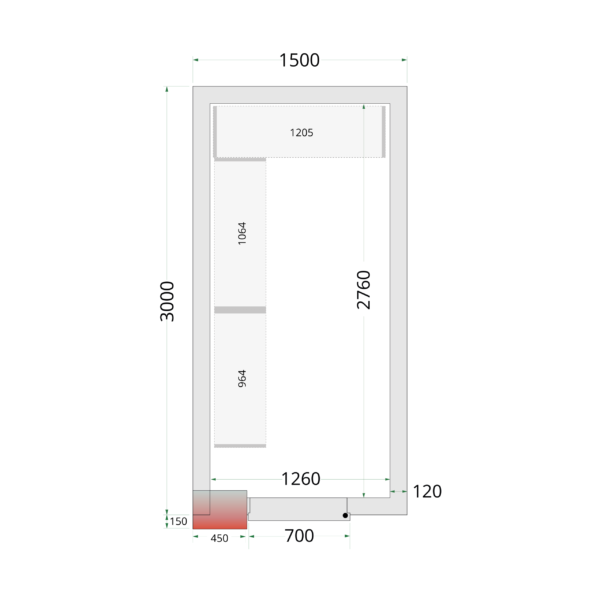 Tefcold CR 150x300x220 Coldroom Panels 120 mm