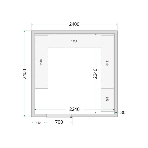 Tefcold CR 240x240x220 Kylmähuone-elementit 80 mm – kuva 4