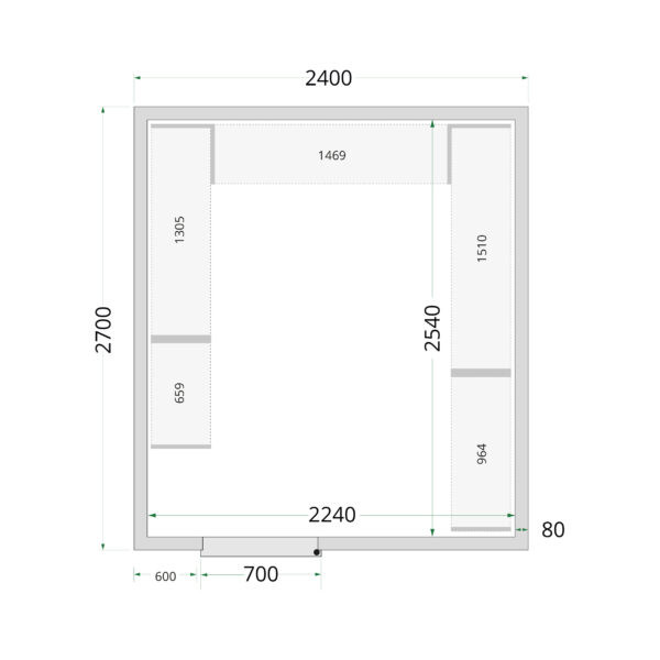 Tefcold CR 240x270x220 Kylmähuone-elementit 80 mm – kuva 4