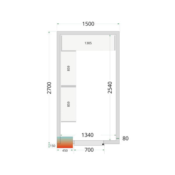Tefcold CR 150x270x220 Cold Room Panels 80 mm