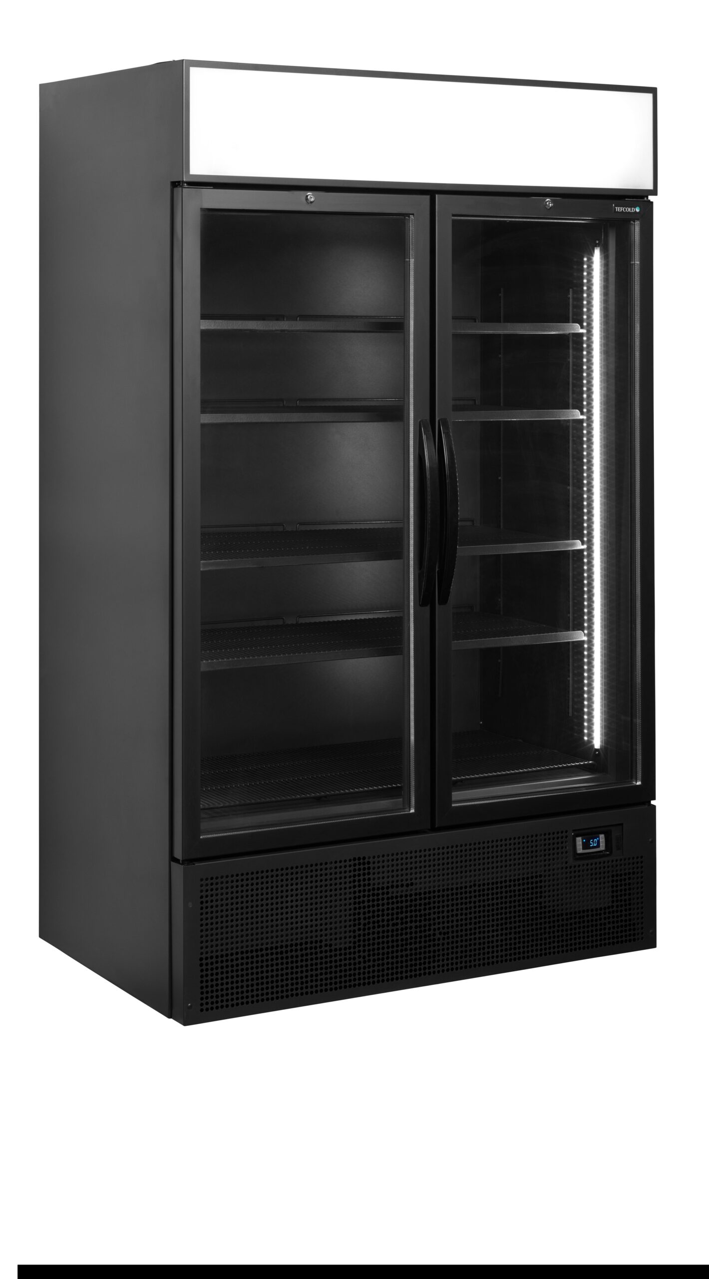 Tefcold FSC1200H BLACK Black 2-door display cooler with canopy