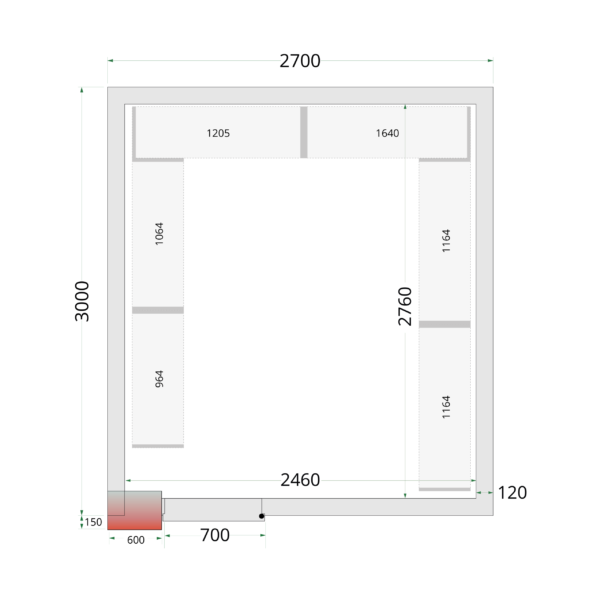 Tefcold CR 270x300x220 Cold Room Panels 80 mm