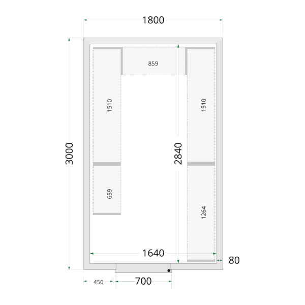 Tefcold CR 180x300x220 Kylmähuone-elementit 80 mm – kuva 4