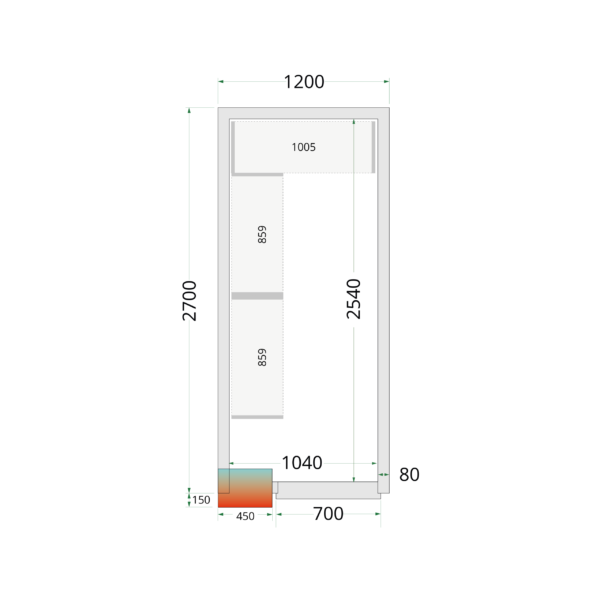 Tefcold CR 120x270x212 NF Cold Room Panels 80 mm