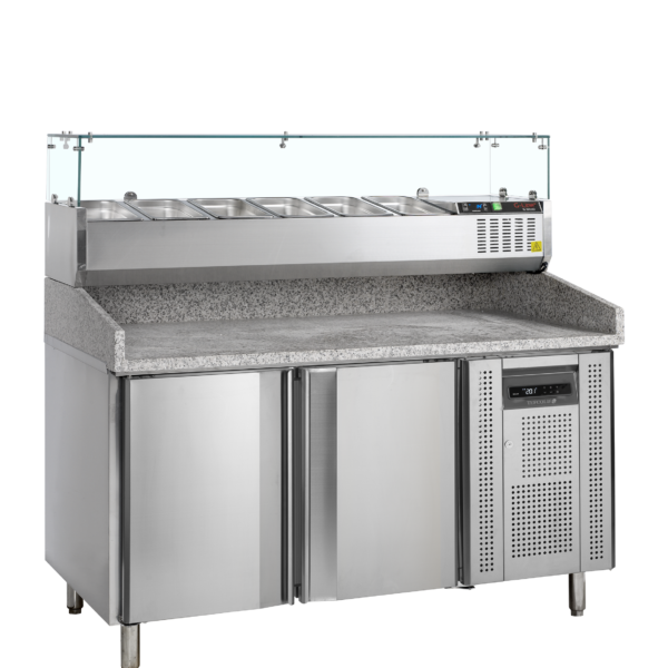 Tefcold PT1200 + GVC38-150 Pizza Table incl. Topping Unit