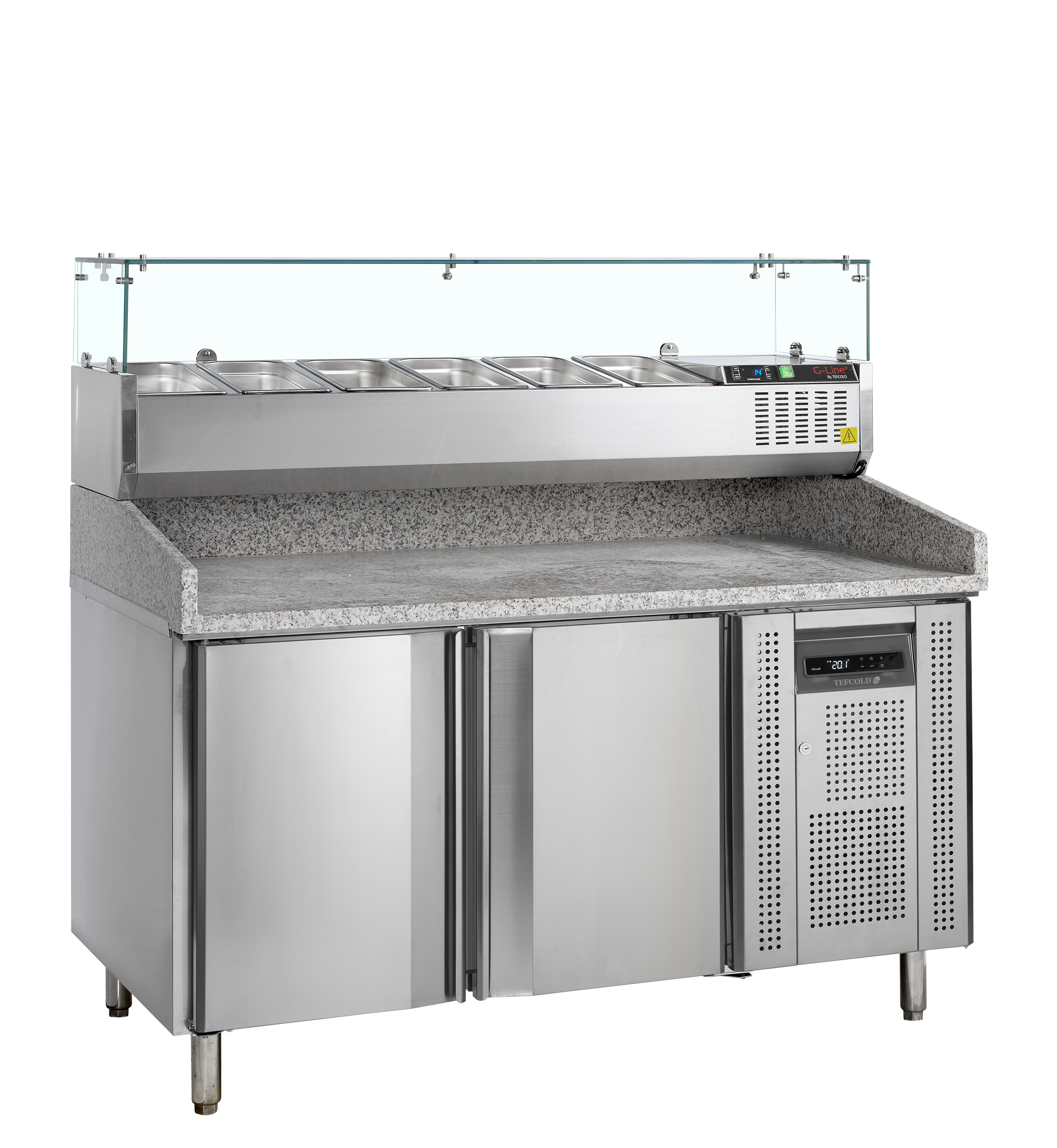 Tefcold PT1200 + GVC38-150 Pizza Table incl. Topping Unit