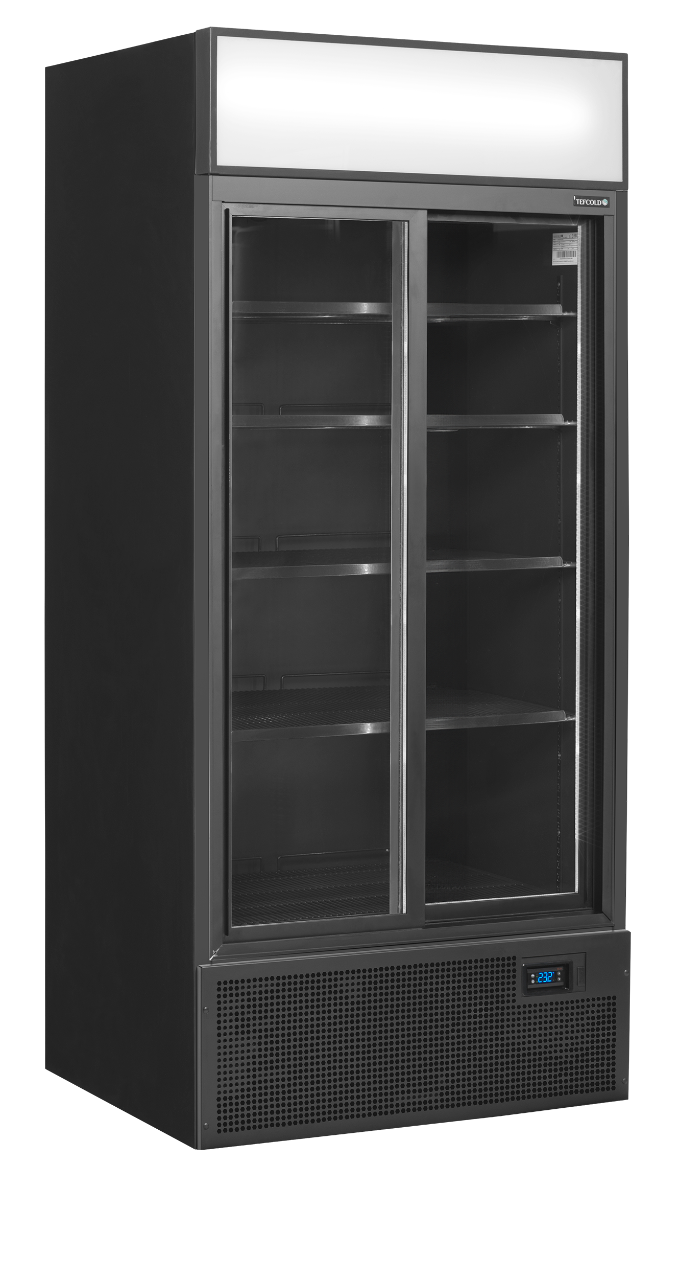 Tefcold FSC891S Black Black 2-door display cooler with canopy