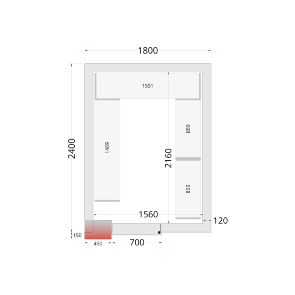 Tefcold CR 180x240x220 Coldroom Panels 120 mm