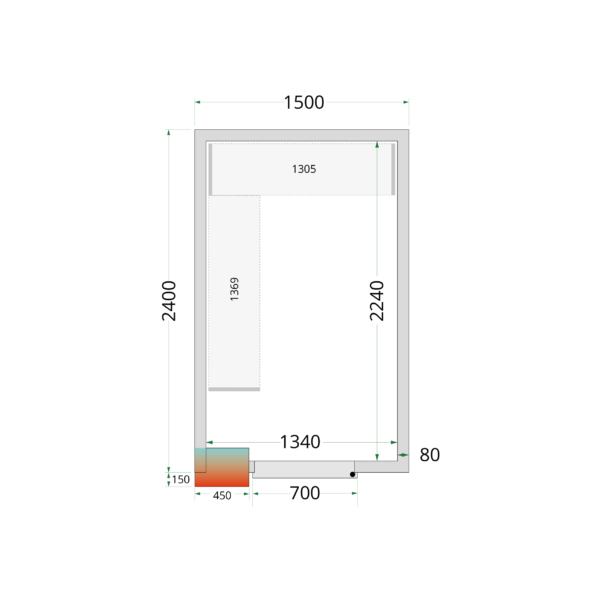 Tefcold CR 150x240x220 Cold Room Panels 80 mm