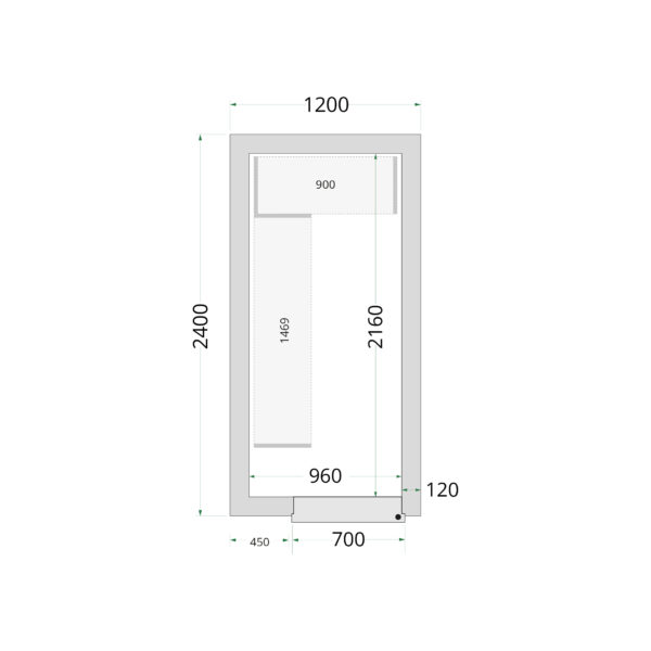 Tefcold CR 150x300x220 Kylmähuone-elementit 80 mm – kuva 4