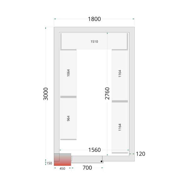 Tefcold CR 180x300x220 Coldroom Panels 120 mm