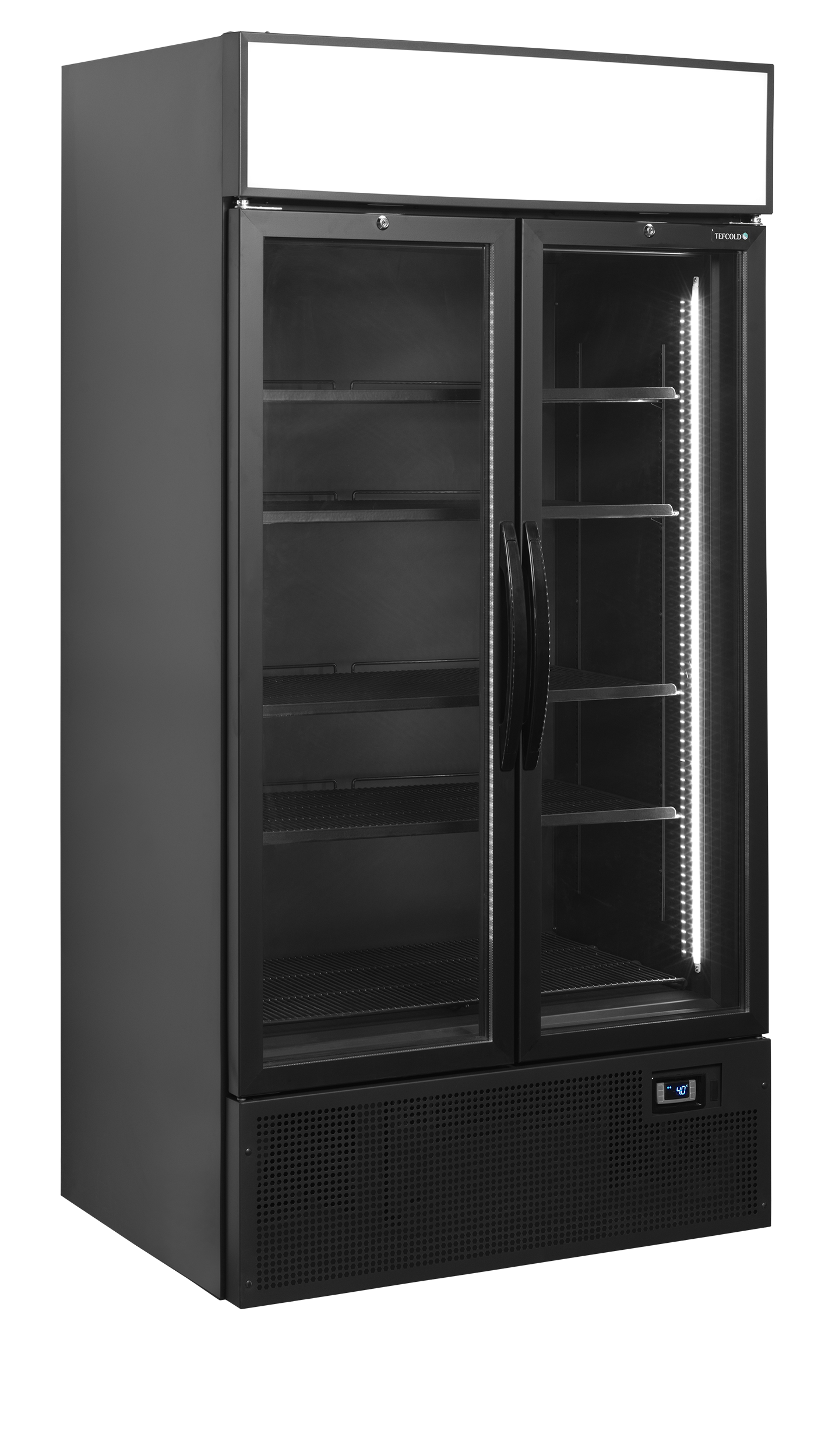 Tefcold FSC1000H BLACK Black 2-door display cooler with canopy