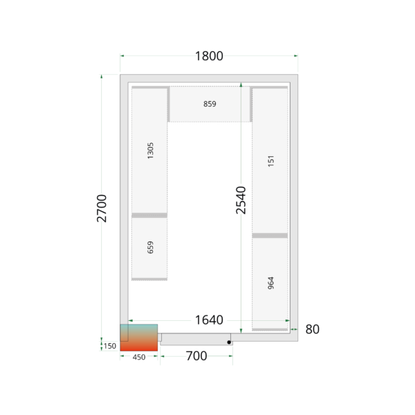 Tefcold CR 180x270x220 Cold Room Panels 80 mm