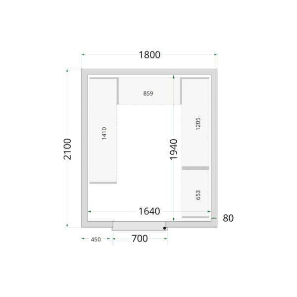 Tefcold CR 180x210x220 Kylmähuone-elementit 80 mm – kuva 4