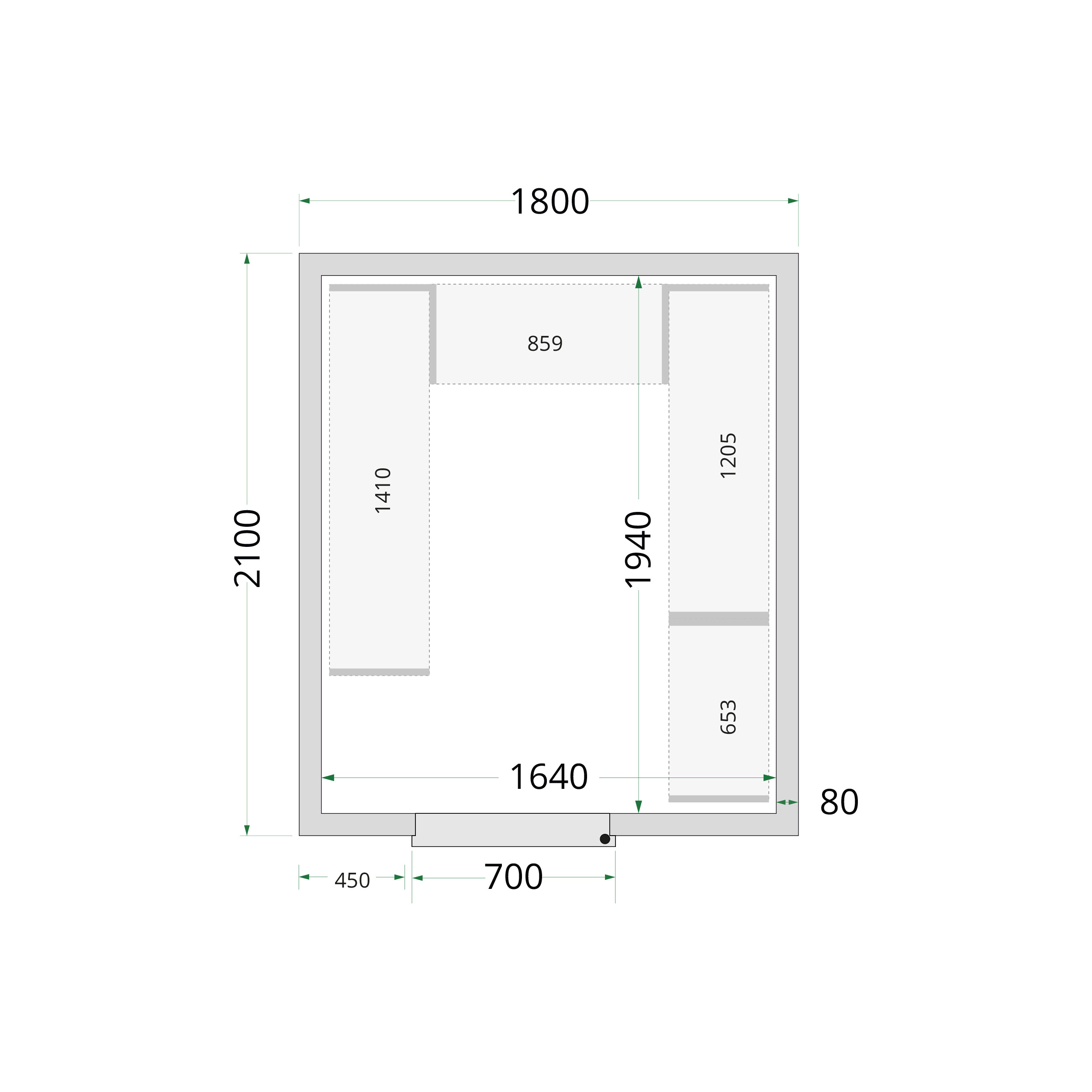 Tefcold CR 180x210x220 Kylmähuone-elementit 80 mm – kuva 4