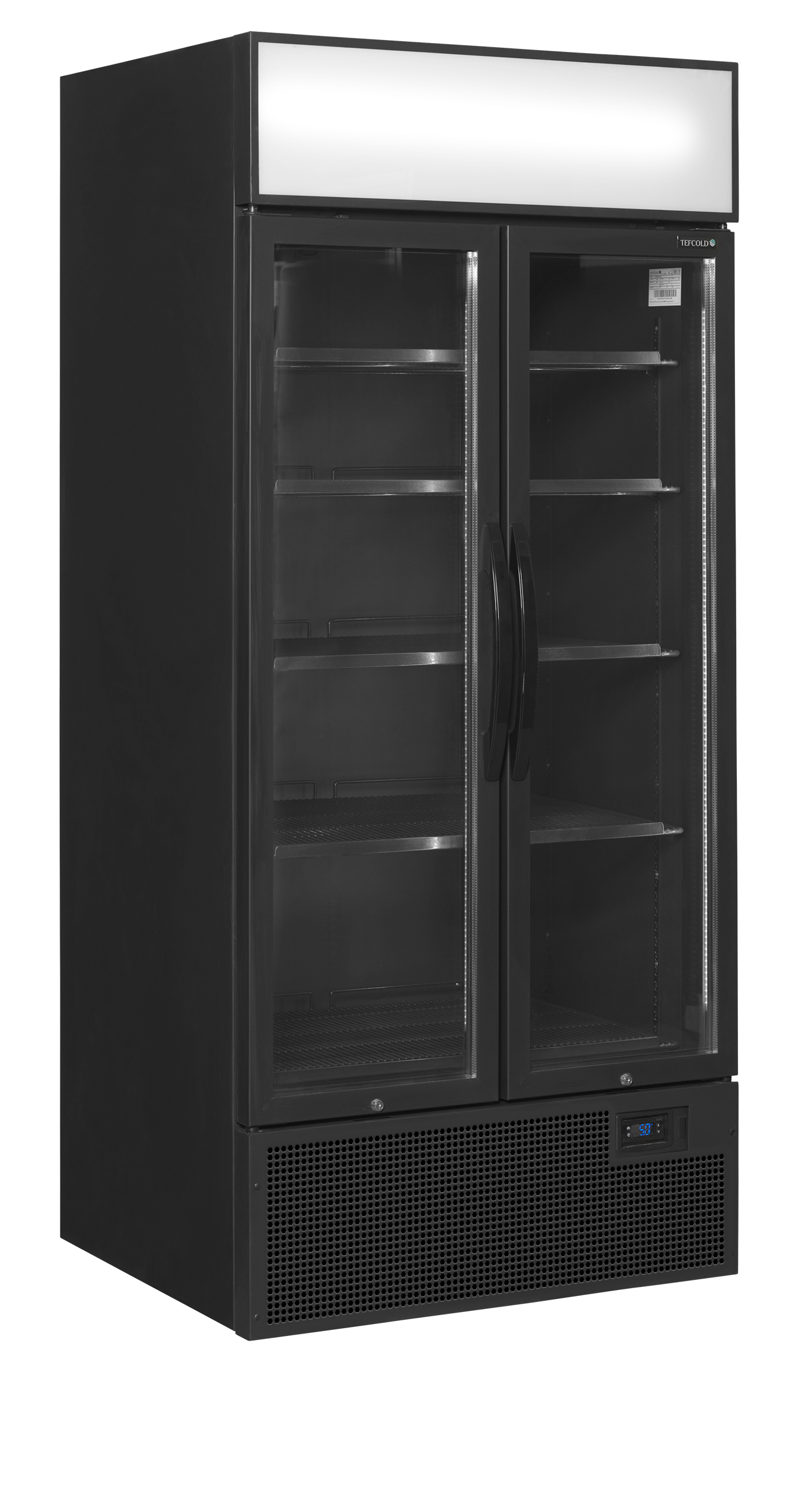 Tefcold FSC891H Black Black 2-door display cooler with canopy