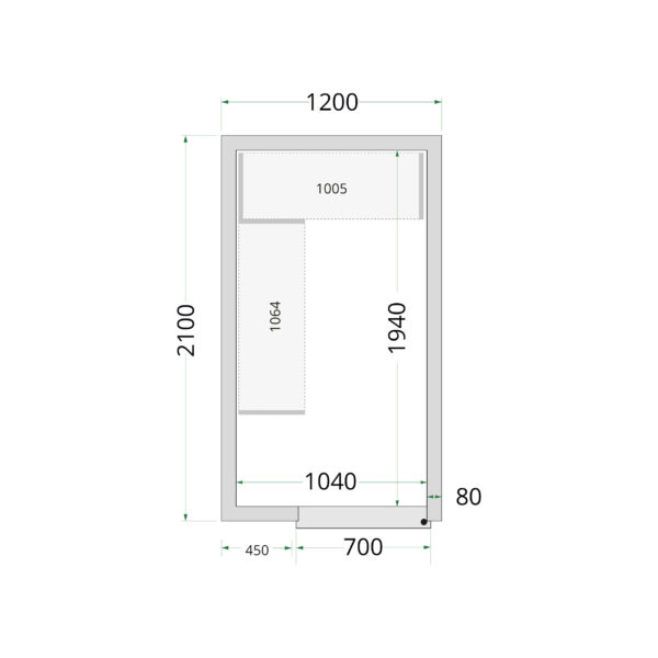 Tefcold CR 120x210x220 Kylmähuone-elementit 80 mm – kuva 4