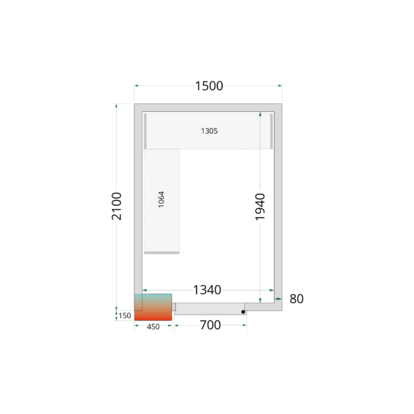 Tefcold CR 150x210x220 Cold Room Panels 80 mm