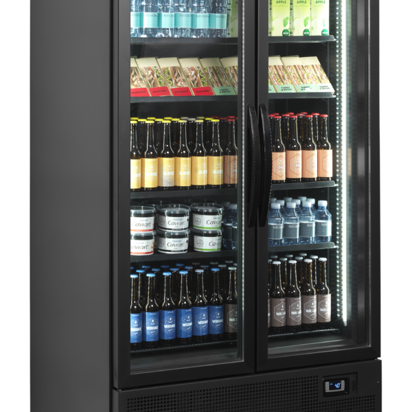 Tefcold FSC1000H BLACK Black 2-door display cooler with canopy – kuva 1