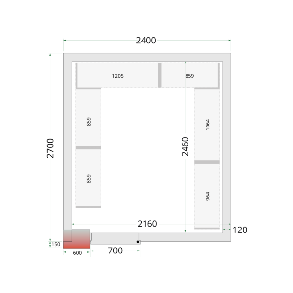 Tefcold CR 240x270x220 Coldroom Panels 120 mm