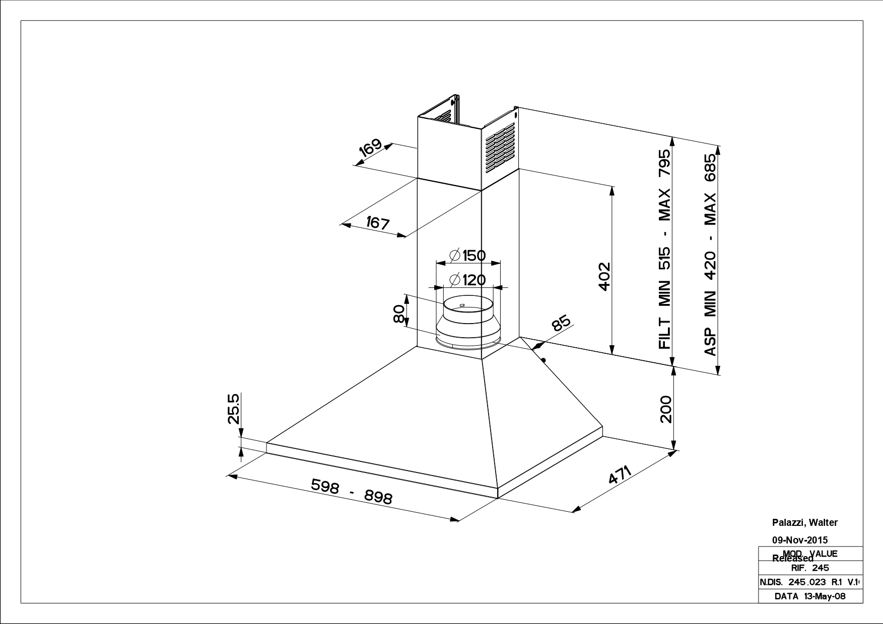 Cooker hood Faber VALUE PB BK A60 – kuva 2