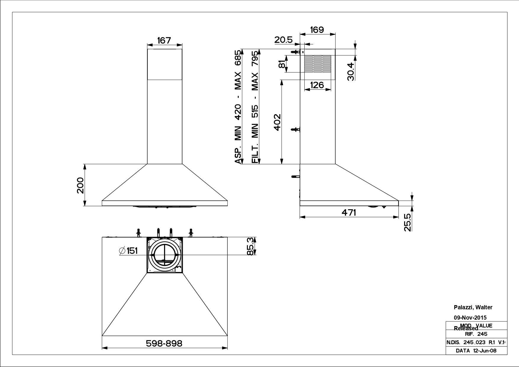 Cooker hood Faber VALUE PB BK A60 – kuva 3