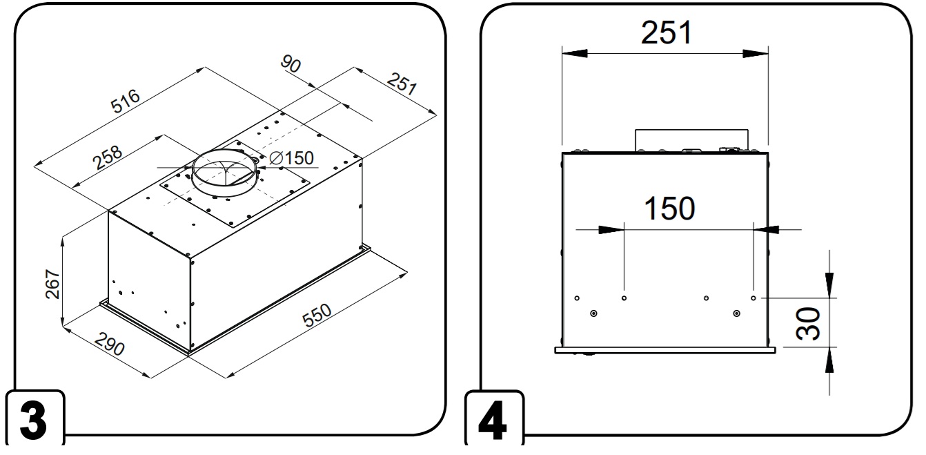 Built-in cooker hood DHG4573B – kuva 4