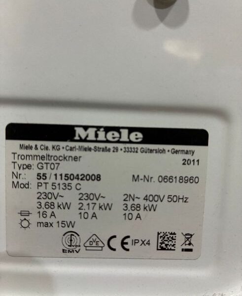 Miele PW 5065 LP ja PT 5135 C pesutorni ammattikäyttöön – kuva 2