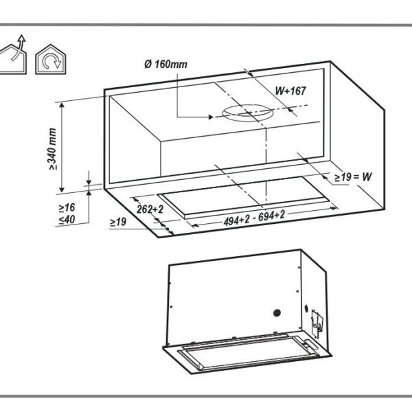 Built-in cooker hood DHG1542X – kuva 4