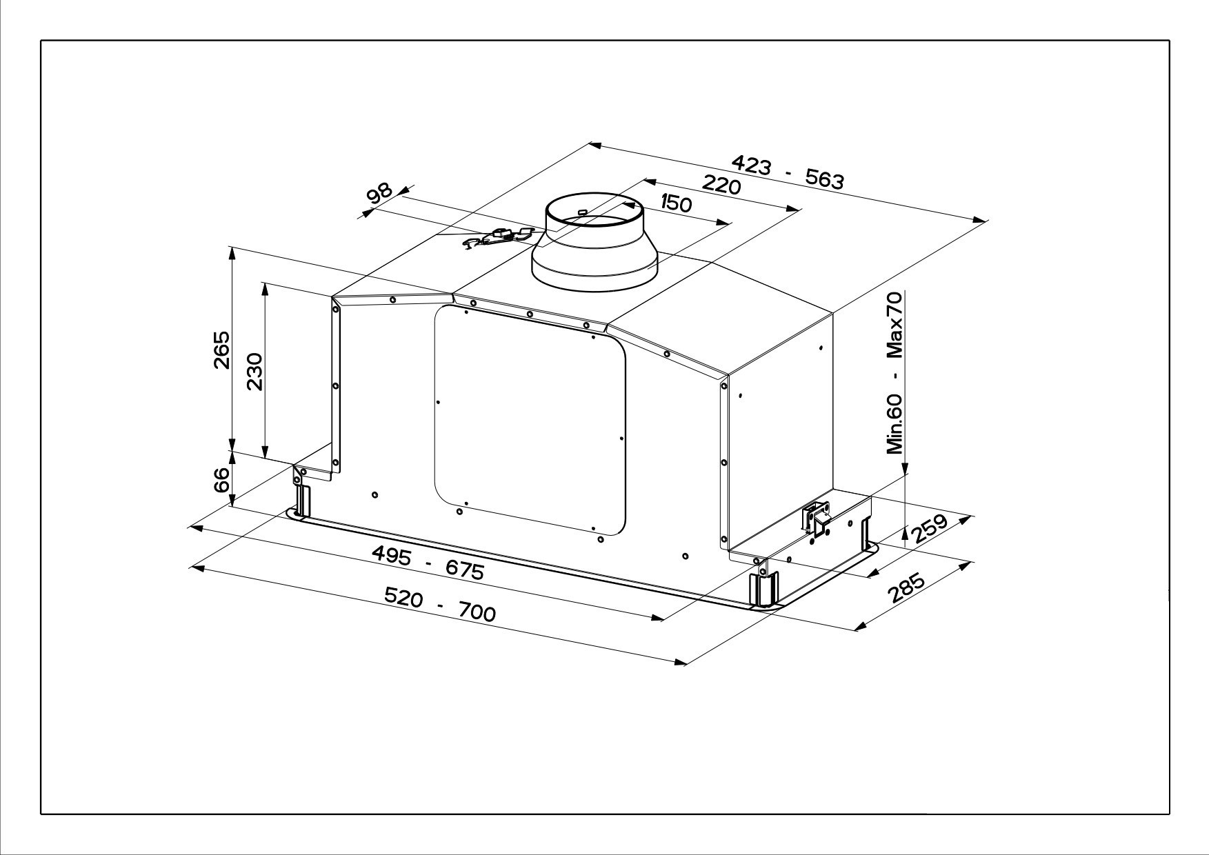 Hood Faber IN-LIGHT INOX 70 cm – kuva 3