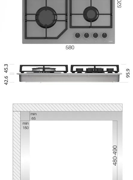 Gas hob Kluge – kuva 3