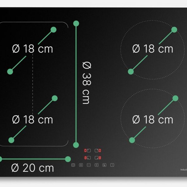 Built-in induction hob Bomann, matte black – kuva 3