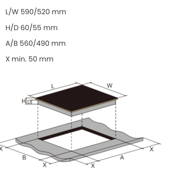 Built-in induction hob Bomann, matte black – kuva 4