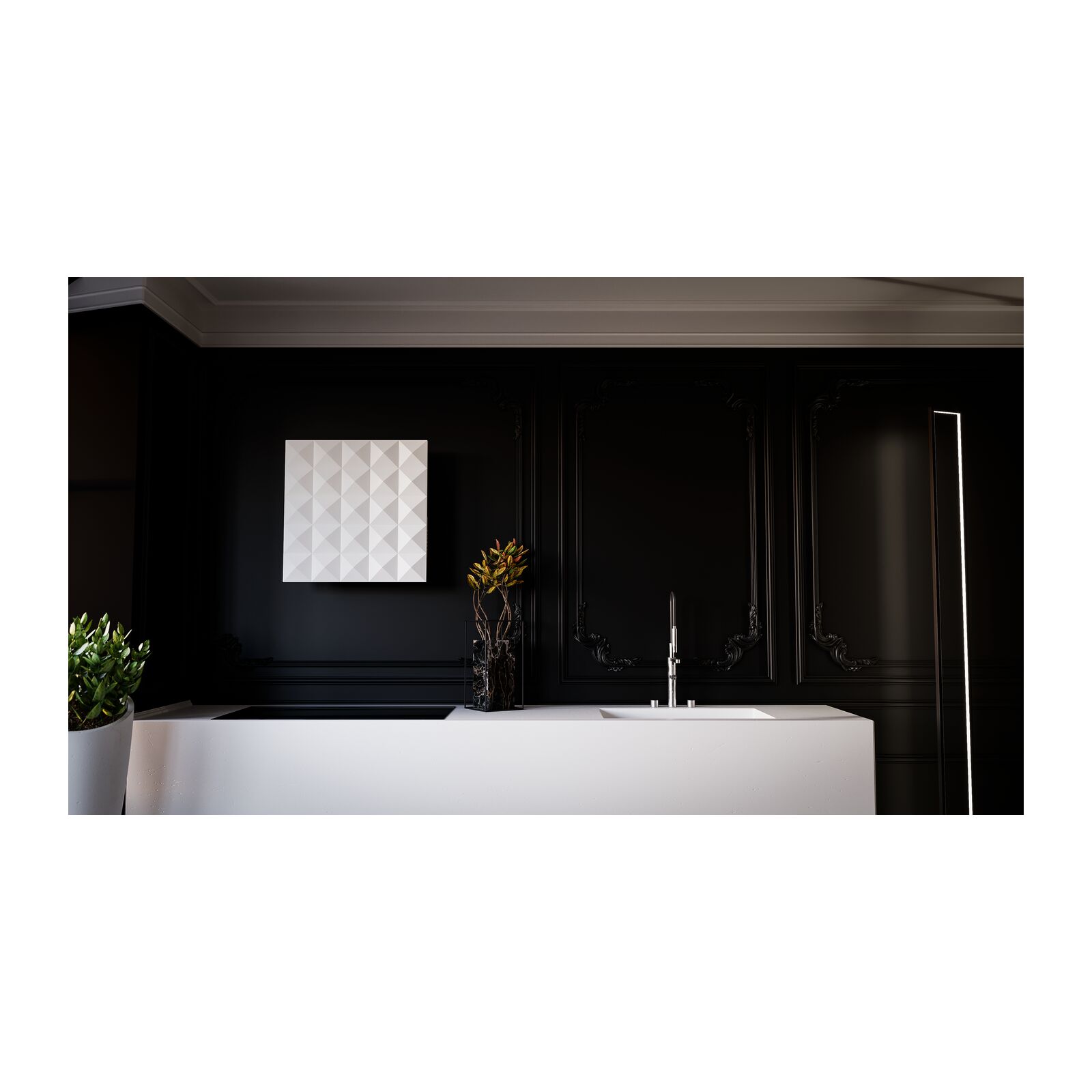 Witt Mosaik Wall hanging hood White – kuva 1